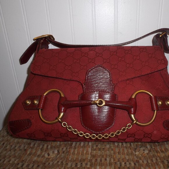 Gucci Tom Ford Era Horsebit Crimson Red Shoulder Bag - Picture 2 of 12